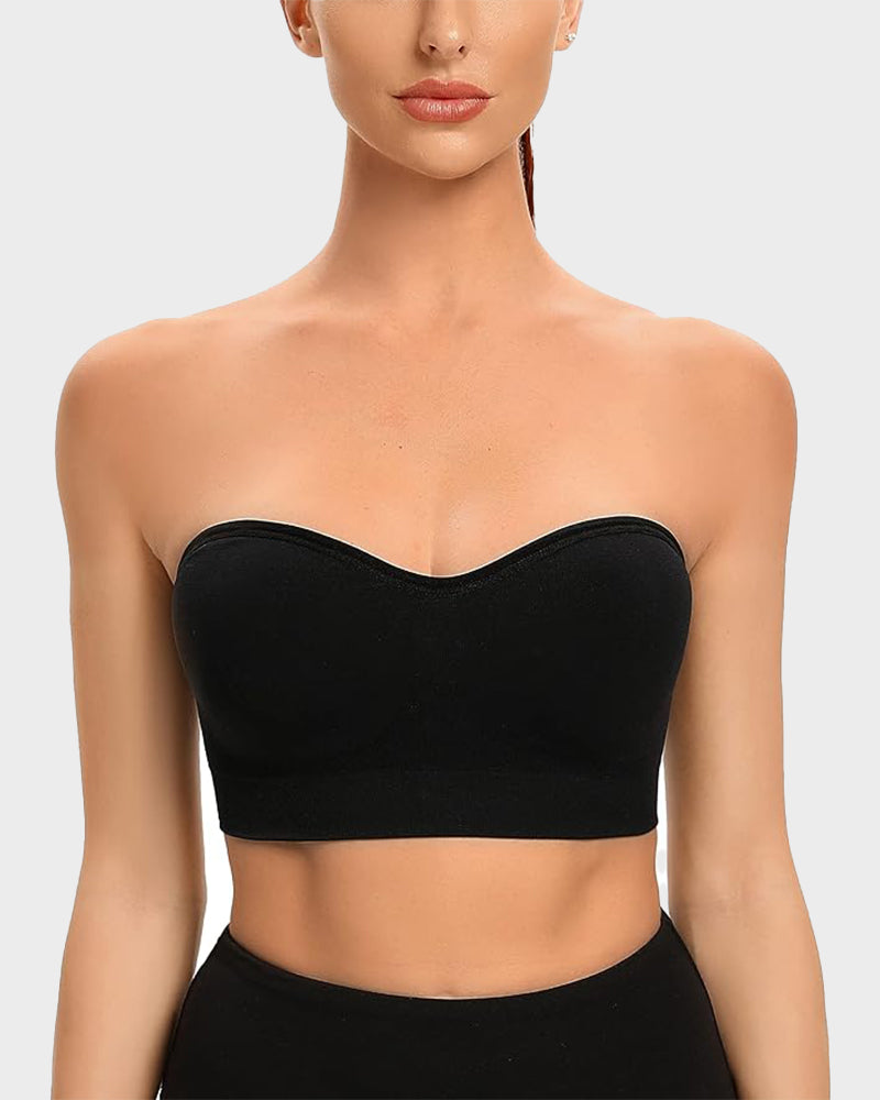 SFRCORD® Strapless Bras Non-Slip Silicone Padded Bandeau Bra(2 Pack)