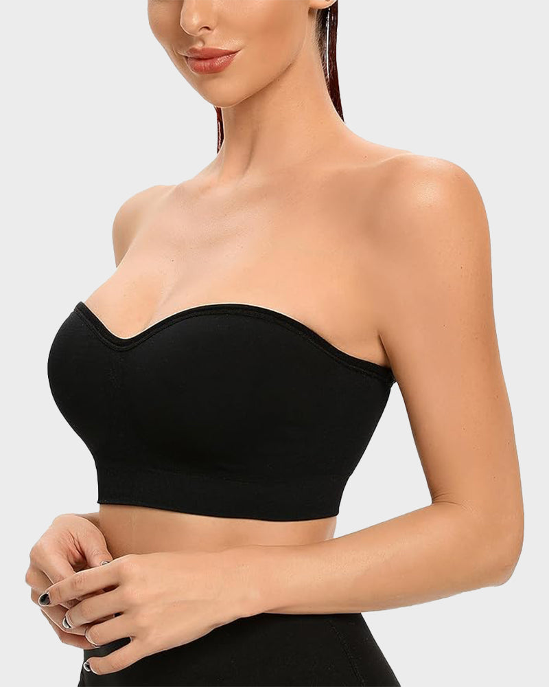 SFRCORD® Strapless Bras Non-Slip Silicone Padded Bandeau Bra(2 Pack)