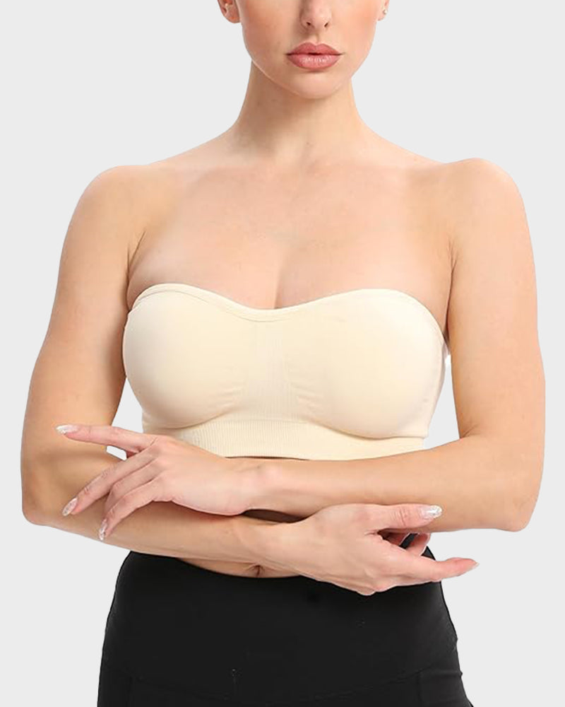 SFRCORD® Strapless Bras Non-Slip Silicone Padded Bandeau Bra(2 Pack)