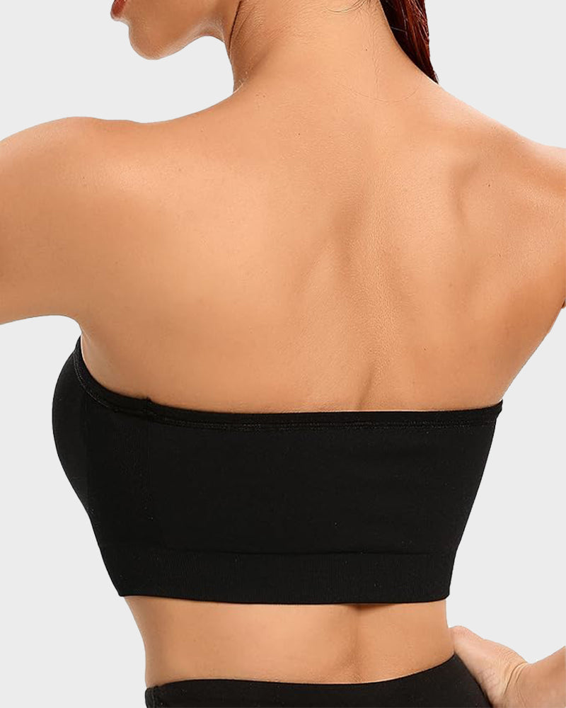 SFRCORD® Strapless Bras Non-Slip Silicone Padded Bandeau Bra(2 Pack)