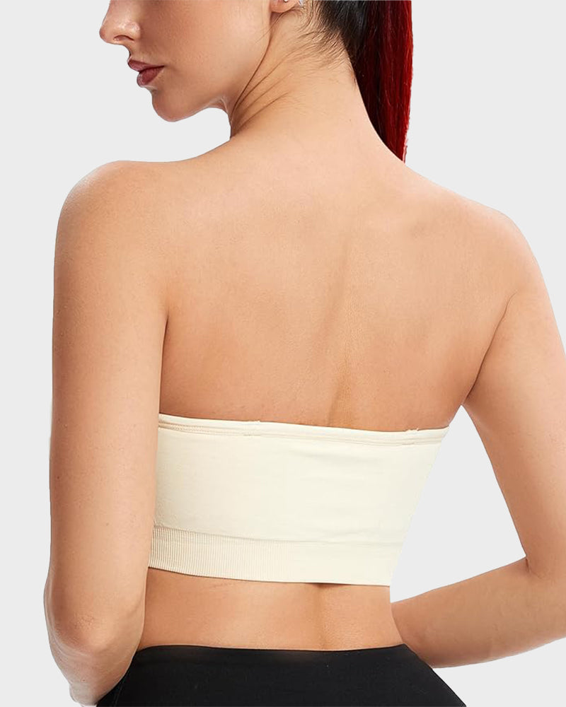 SFRCORD® Strapless Bras Non-Slip Silicone Padded Bandeau Bra(2 Pack)
