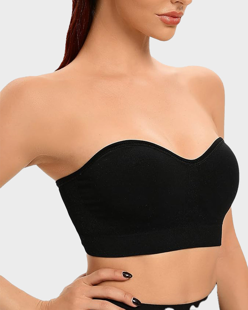 SFRCORD® Strapless Bras Non-Slip Silicone Padded Bandeau Bra(2 Pack)