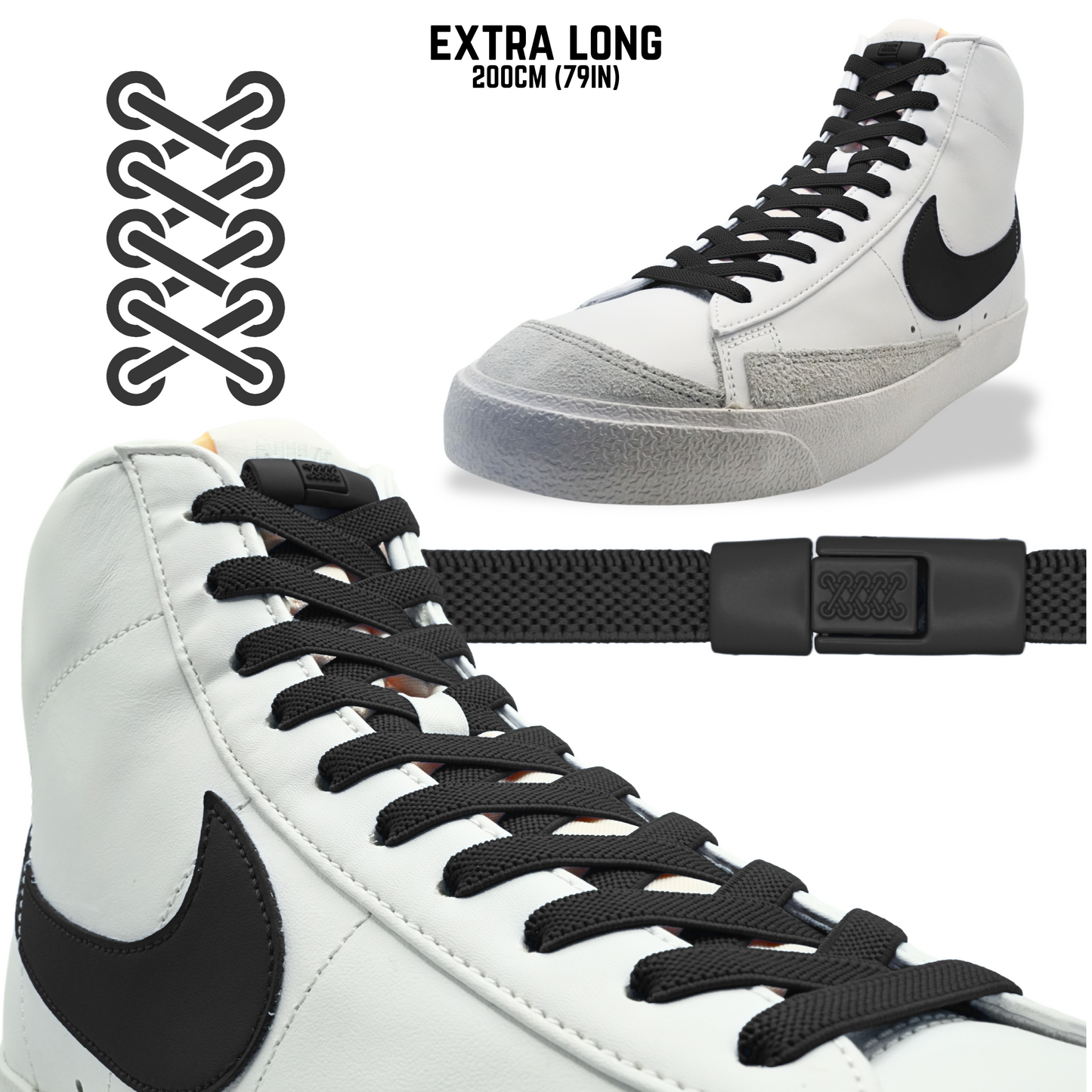 CZTICLE® Flat Elastic Shoelaces