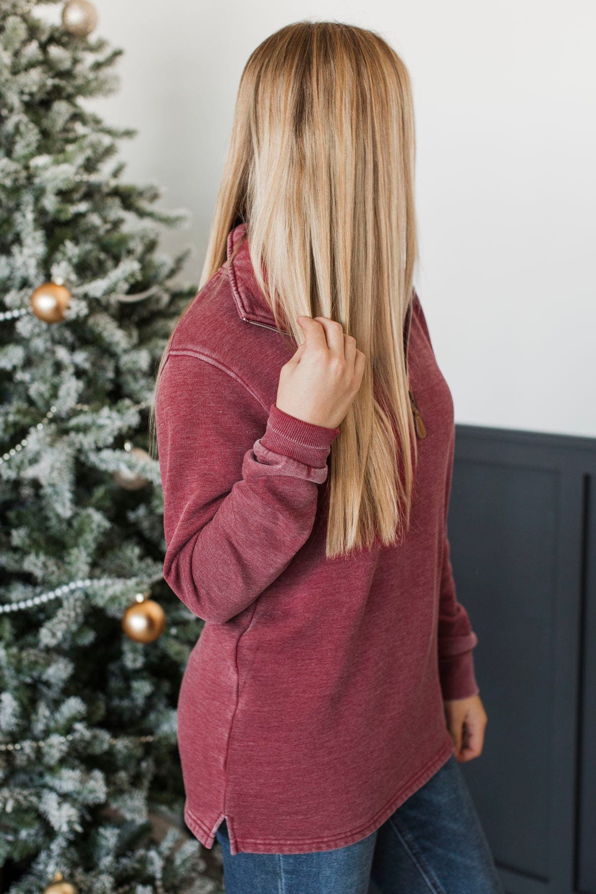 SFRCORD® Quarter Zip Pullover- Burgundy