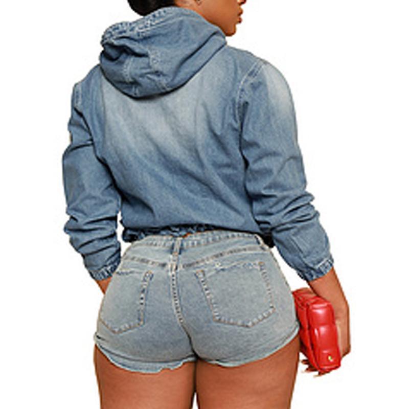 SFRCORD® Women's Half-Zip Denim Hooded Sweatshirt ✨🌟 Casual Denim Hoodie - Premium Street Style Collection