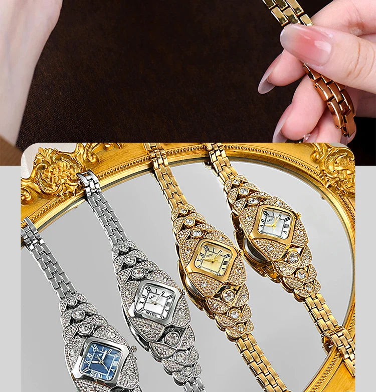 CILIFER® New Women Watch Light Luxury Brand Diamond Inlaid Bracelet Watches Waterproof Ladies Fashion Quartz Clock Wristwatch Gift