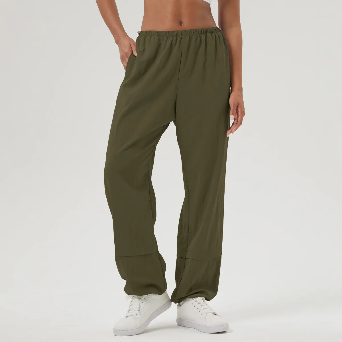 SFRCORD® Women Loose Yoga Pants Solid Color Outdoor Jogger Pants Breathable Quick Dry Pocket Sweatpants Female Running Sportswear