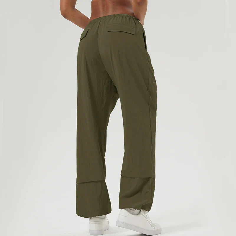 SFRCORD® Women Loose Yoga Pants Solid Color Outdoor Jogger Pants Breathable Quick Dry Pocket Sweatpants Female Running Sportswear