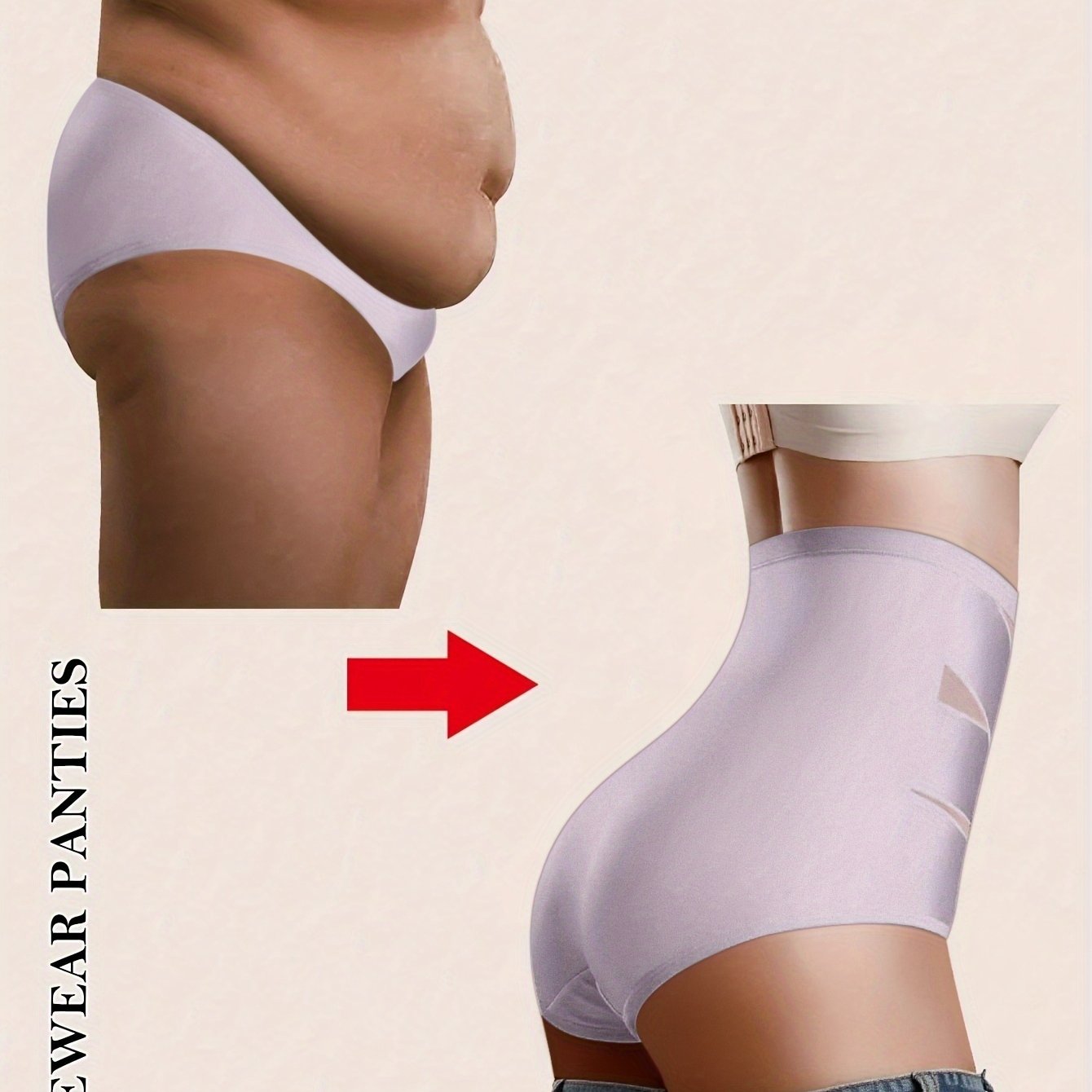 SFRCORD® Women's High-Waisted Briefs - Breathable Mesh & Ice Sliky Fiber Seamless Panties, No Show Comfort Underwear for Casual Attire, Solid Color Elegant Design, Shaping Underwear, Crosscrotch Design