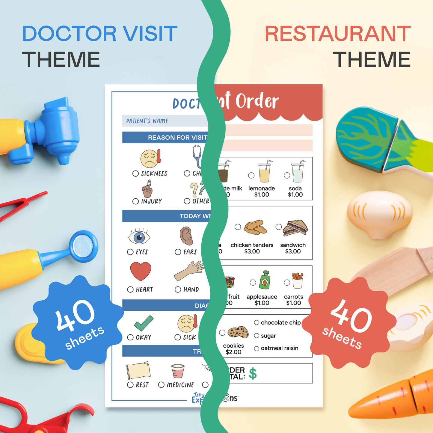Cilifer® Doctor & Restaurant Playtime Notepads