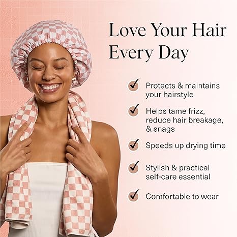 🎁Last Day Promotion 49% OFF🔥-Kitsch Luxury Shower Caps for Women Reusable Waterproof