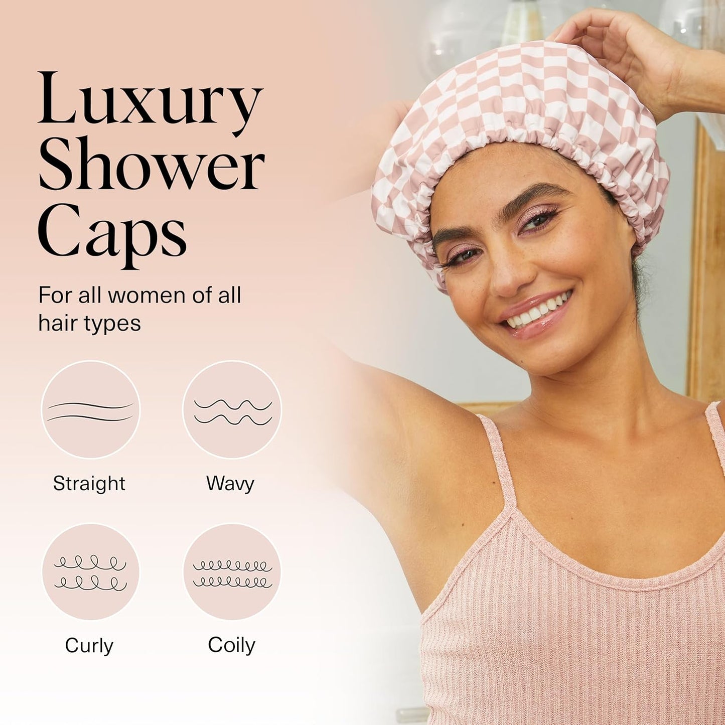 🎁Last Day Promotion 49% OFF🔥-Kitsch Luxury Shower Caps for Women Reusable Waterproof