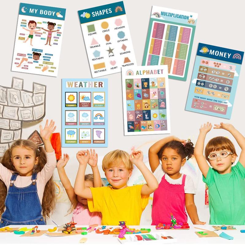 CILIFER® 16 Boho Educational Posters for Toddlers