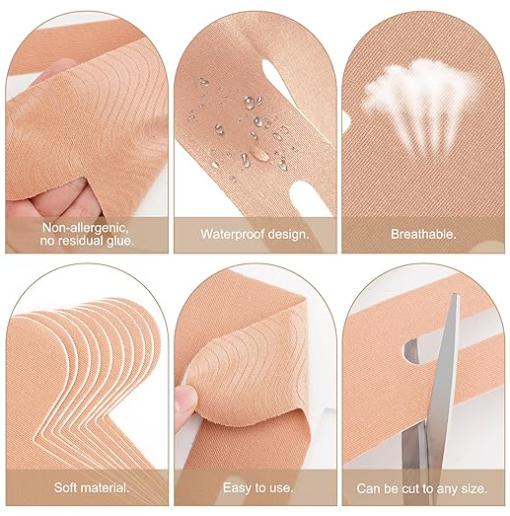 CZTICLE® Pack of 10 Beige PreCut Kinesiotapes Knee, Kinesiology Tape, Without Shere, Waterproof & Elastic Physio Tape for Knee Pain