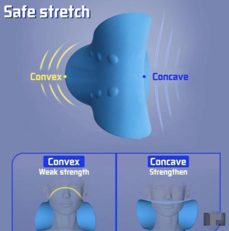 CZTICLE® Neck Stretcher for Pain Relief,Neck Hump Corrector,Neck and Shoulder Relaxer Cervical Traction Device Pillow for Muscle Relax and TMJ Pain Relief (Blue)