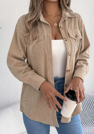 SFRCORD® Premium Corduroy Oversized Shirt Jacket - Vintage-Inspired Casual Elegance