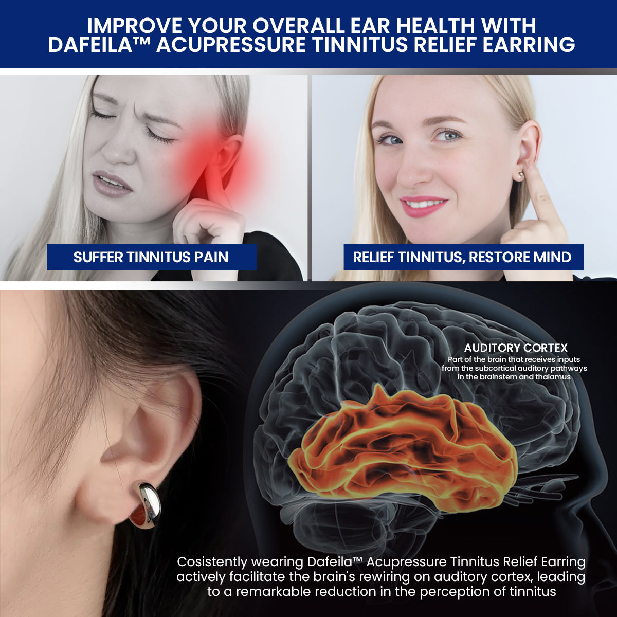 Dafeilaā¢ Acupressure Tinnitus Relief Earringš¤