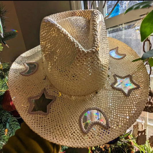 CZTICLE®  Last Day 50% OFF🔥Suncatcher Cowgirl Straw Prism Hat D01