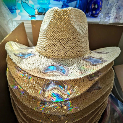 CZTICLE®  Last Day 50% OFF🔥Suncatcher Cowgirl Straw Prism Hat D01