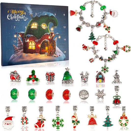 Oneswear® 🔥24 Pcs DIY Christmas Advent Calendar Bracelets Set D01