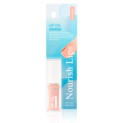 LUHAKA® Lip Oil with Hyaluronic Acid, glossy lip oil designed to hydrate & nourish lips while bringing out their natural color, Light Pink.（2 pieces）