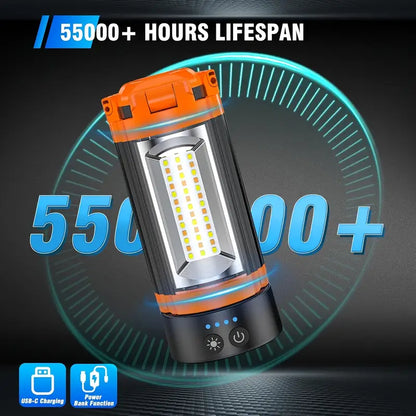 CILIFER® 12000mAh Camping Light – Rechargeable, Dimmable, Tripod Design