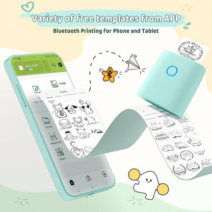 CILIFER® Mini Sticker Printer-2 Inch Bluetooth Thermal Pocket Printer