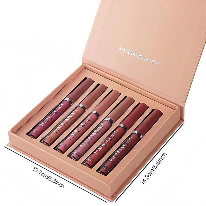 LUHAKA® Long-Lasting Matte Lip Glaze Set – 6 Colors in One Box