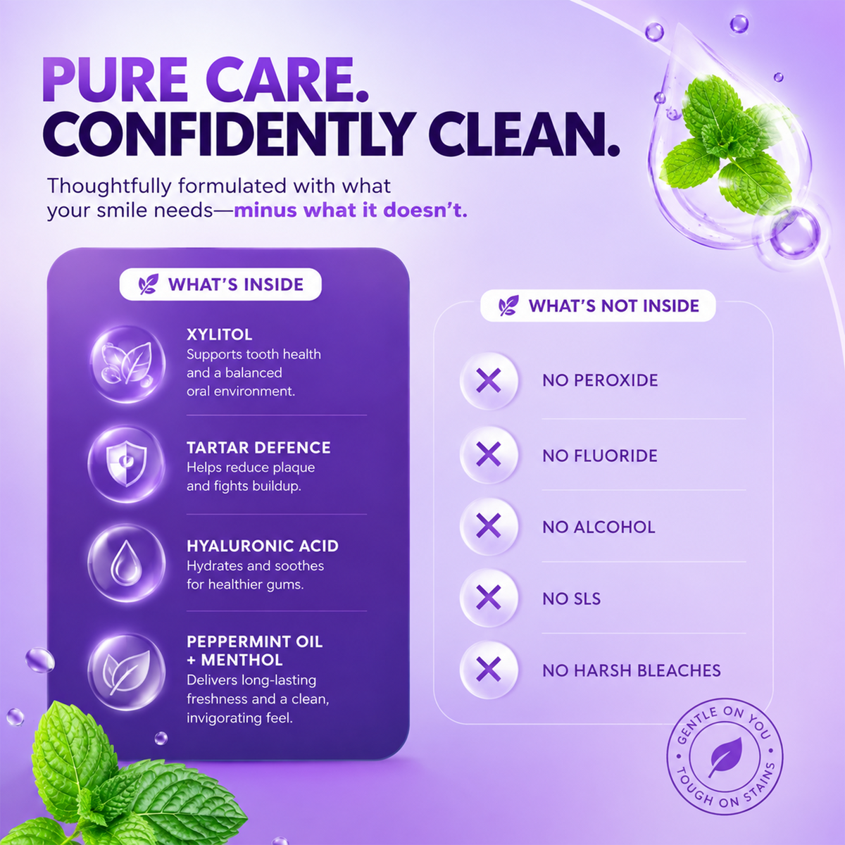 DR. BRIL Purple Mouthwash for Teeth Whitening - Color Correcting Mouthwash Sachets（20PCS)