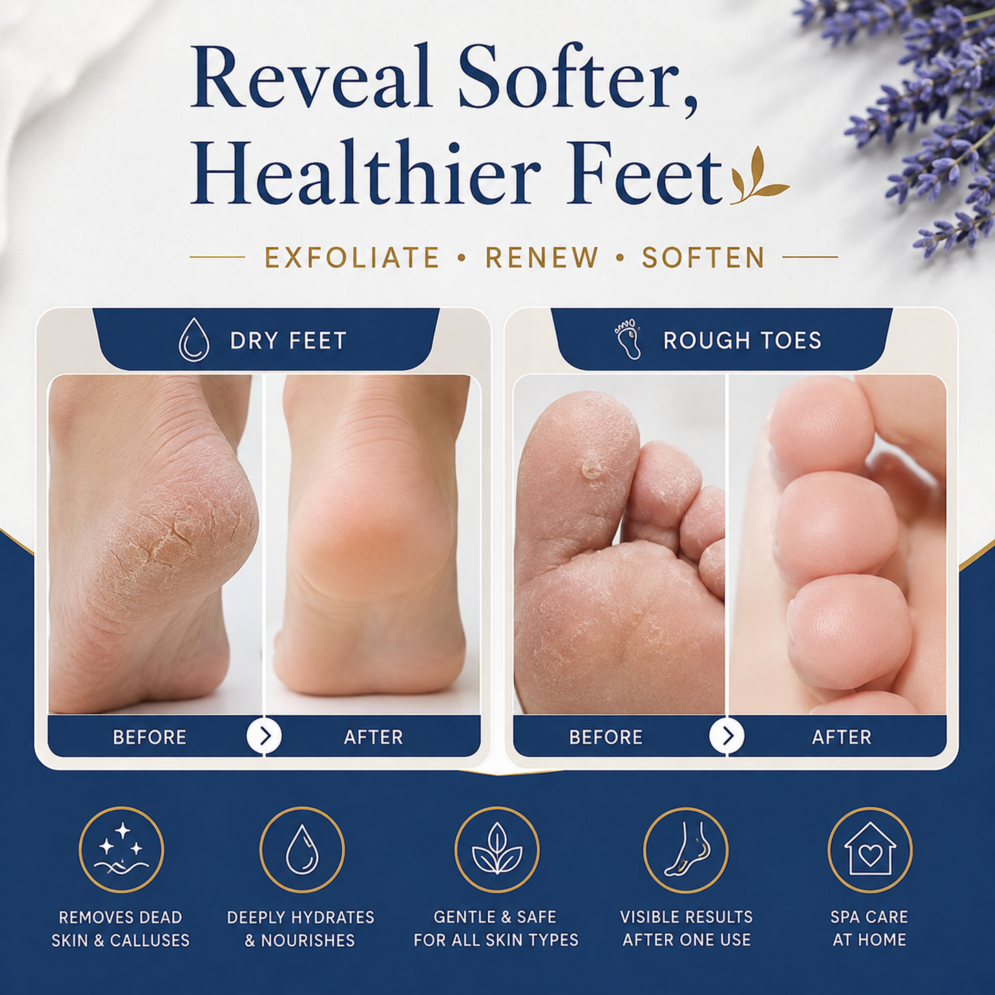 Double-Sided  Foot File Callus Remover & Foot Peeling Mask