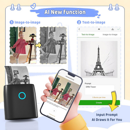 CILIFER® Mini Sticker Printer-2 Inch Bluetooth Thermal Pocket Printer