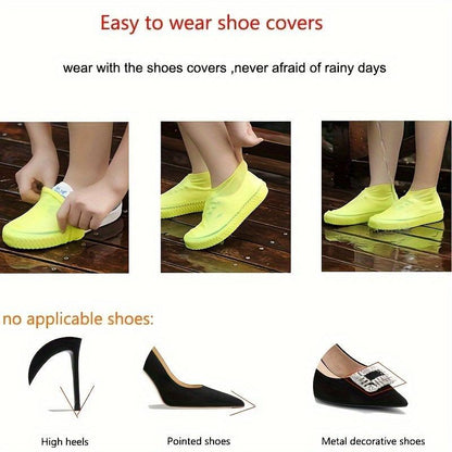 Waterproof Rain Shoe Cover – Non-slip sole & easy on/off – Reusable.