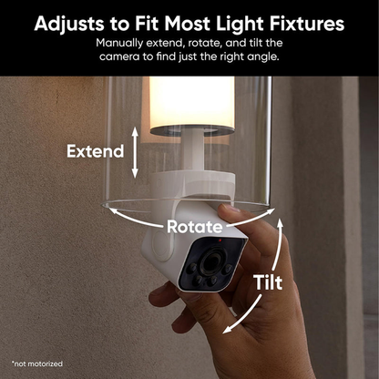 CILIFER® Security Camera, 2K HD Outdoor Light Bulb Camera, Color Night Vision, Dimmable LED Bulb, Motion Detection, Siren Alarm, Works w/Alexa/Google Assistant.