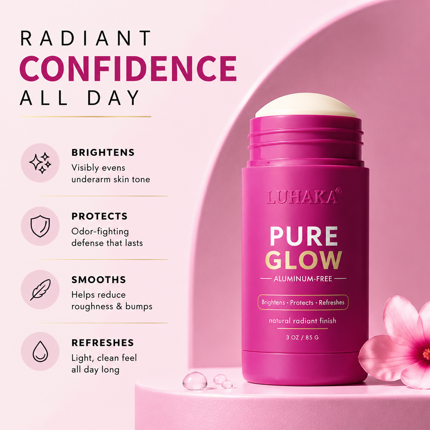Aluminum Free Deodorant for Women with Cotton - 3Oz