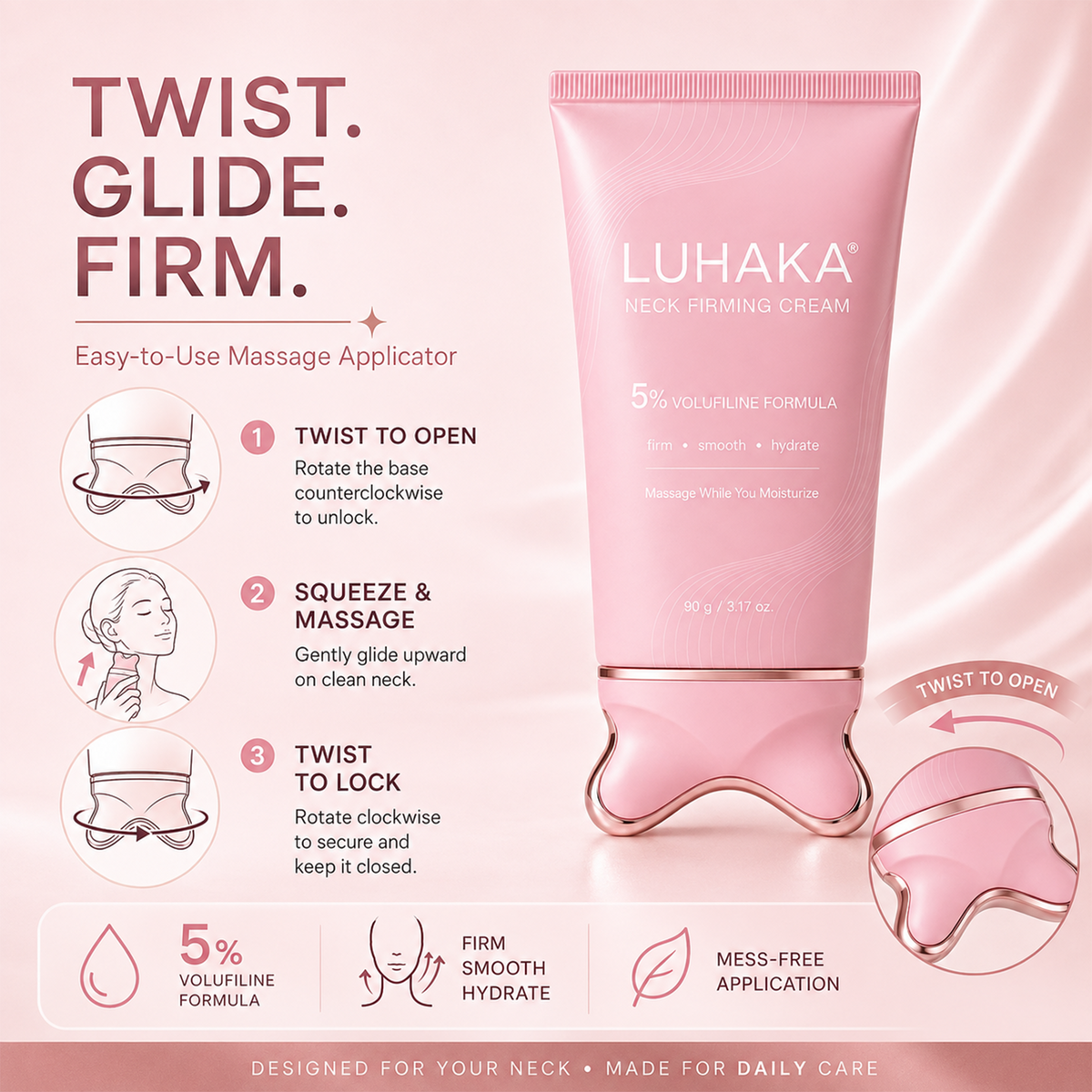 LUHAKA® Collagen Neck Firming & Smoothing Cream, 3.17 oz