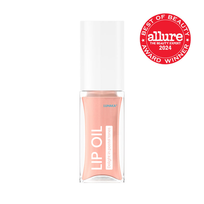 LUHAKA® Lip Oil with Hyaluronic Acid, glossy lip oil designed to hydrate & nourish lips while bringing out their natural color, Light Pink.（2 pieces）