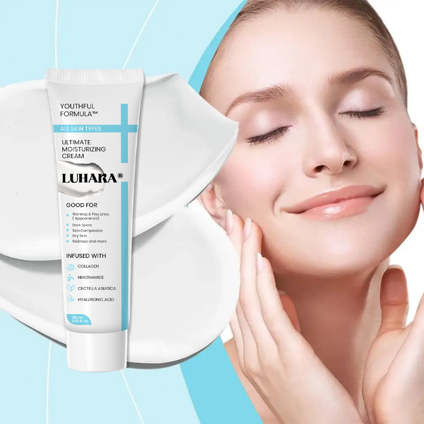 Luhaka® Ultimate Moisturizing Cream Anti-Aging Whitening Repair Redness Essence Repairing Calming Pore Moisturizer Skin Care