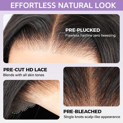 SFRCORD® Glueless Wigs Pre-plucked Pre Cut 9x6 HD Lace Bleached Tiny Knots Beginner Friendly