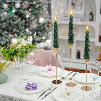 CZTICLE® Christmas Tree LED Candles – Real Wax, Flickering Flame, Safe & Cozy Holiday Décor