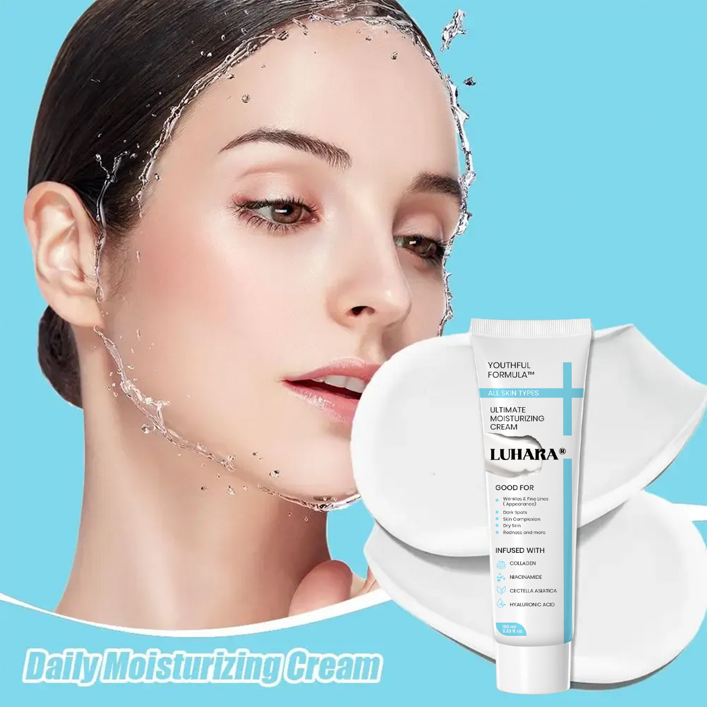 Luhaka® Ultimate Moisturizing Cream Anti-Aging Whitening Repair Redness Essence Repairing Calming Pore Moisturizer Skin Care