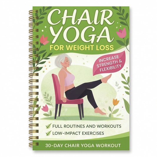 30-Day Chair Yoga Weight Control Spiral-Bound Notebook & Step-by-Step Exercise Guide