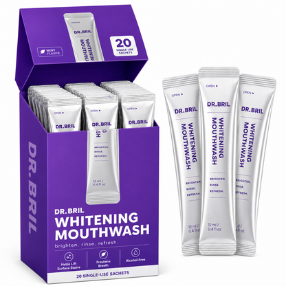 DR. BRIL Purple Mouthwash for Teeth Whitening - Color Correcting Mouthwash Sachets（20PCS)