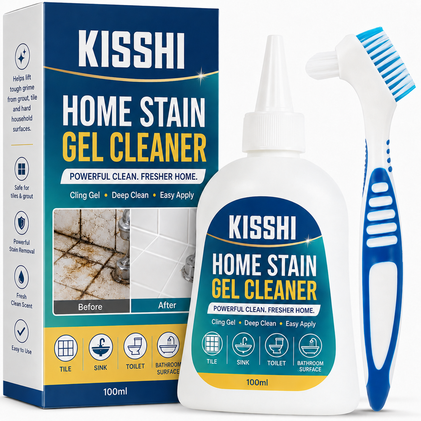 KISSHI Home Stain Remover Gel Cleaner - 7oz/ Pack.