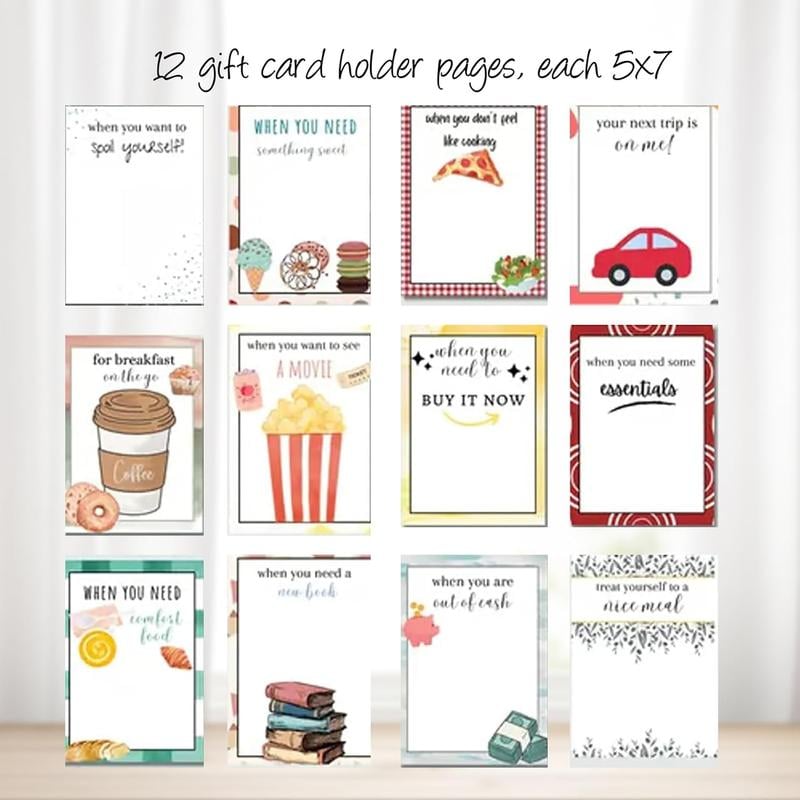 CILIFER® Christmas Gift Card Book. 5x7 Inch Colorful Spiral Bound Card Book . Christma Gift Cards Books Holder. DIY Personalized Xmas Gifts for Family. Friends. Students