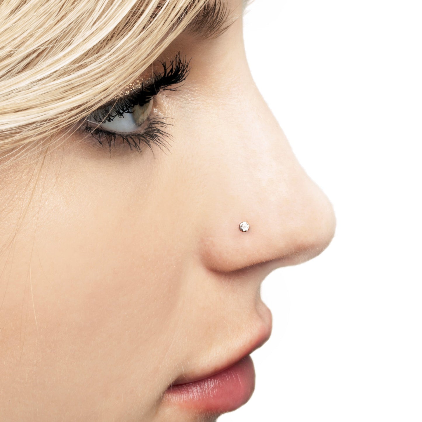 CILIFER® 2mm  Diamond Prong Nose Ring Stud