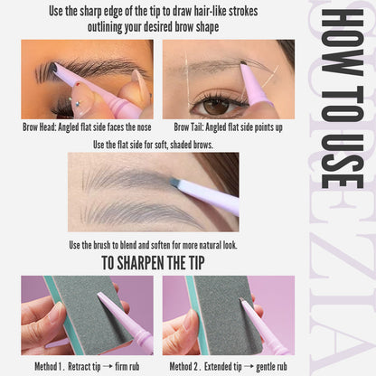 LUHAKA® DOUBLE-ENDED FEATHER EDGE EYEBROW PENCIL KIT