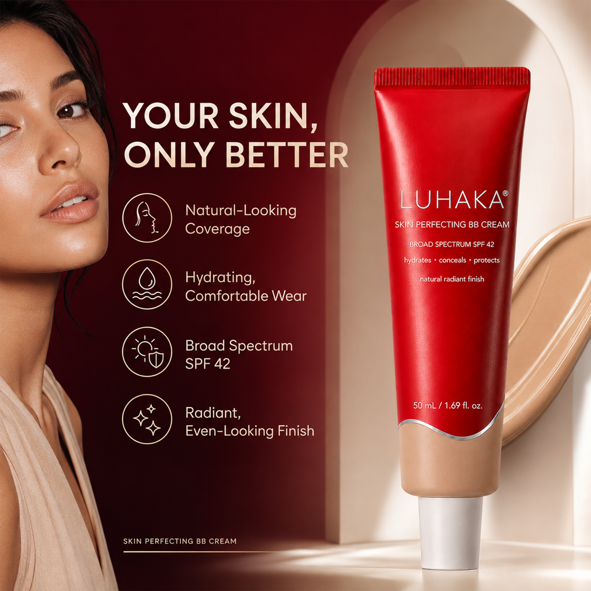 LUHAKA® Perfect Cover BB Cream | SPF 42 PA+++（1.69 oz）
