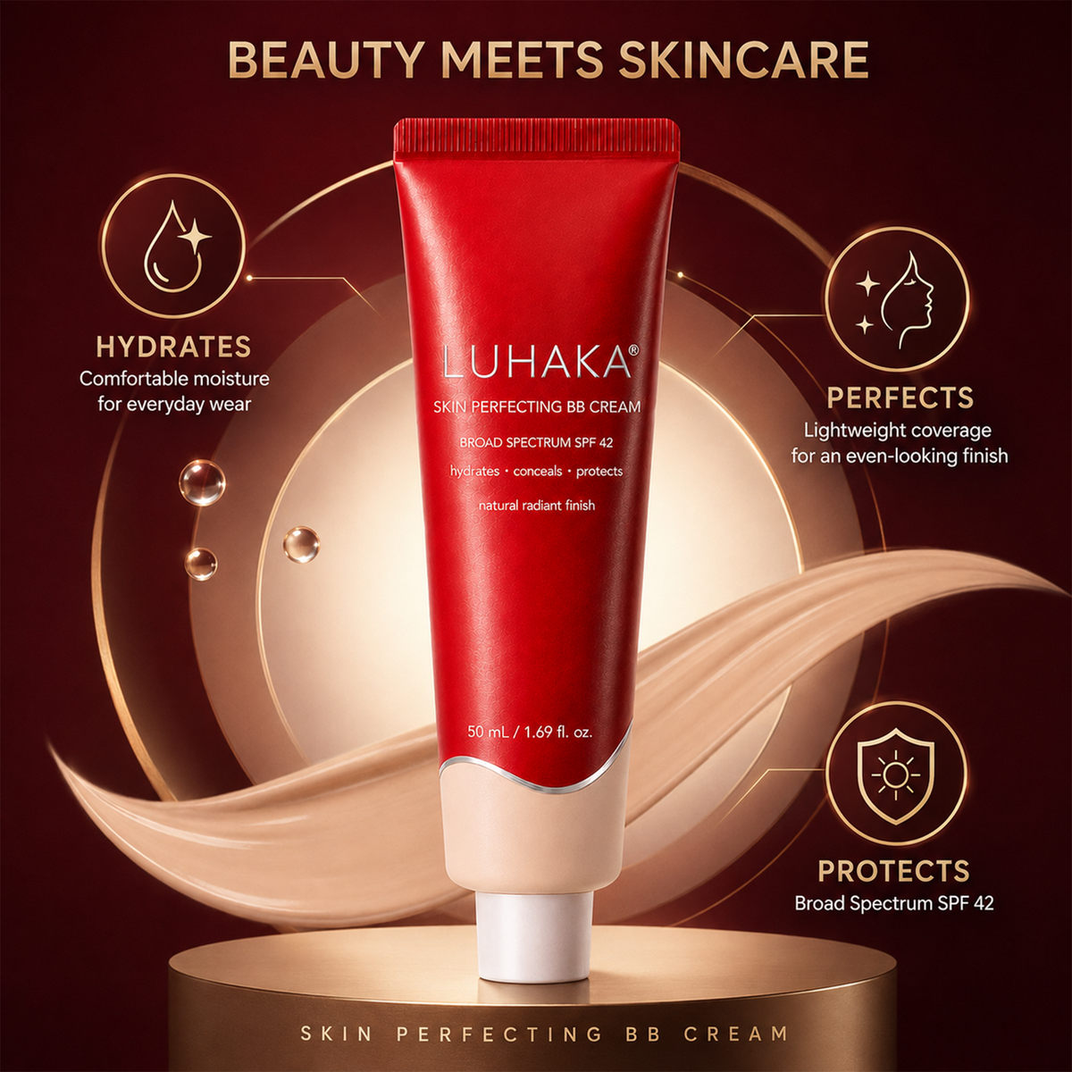 LUHAKA® Perfect Cover BB Cream | SPF 42 PA+++（1.69 oz）