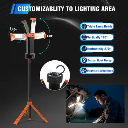 CILIFER® 12000mAh Camping Light – Rechargeable, Dimmable, Tripod Design