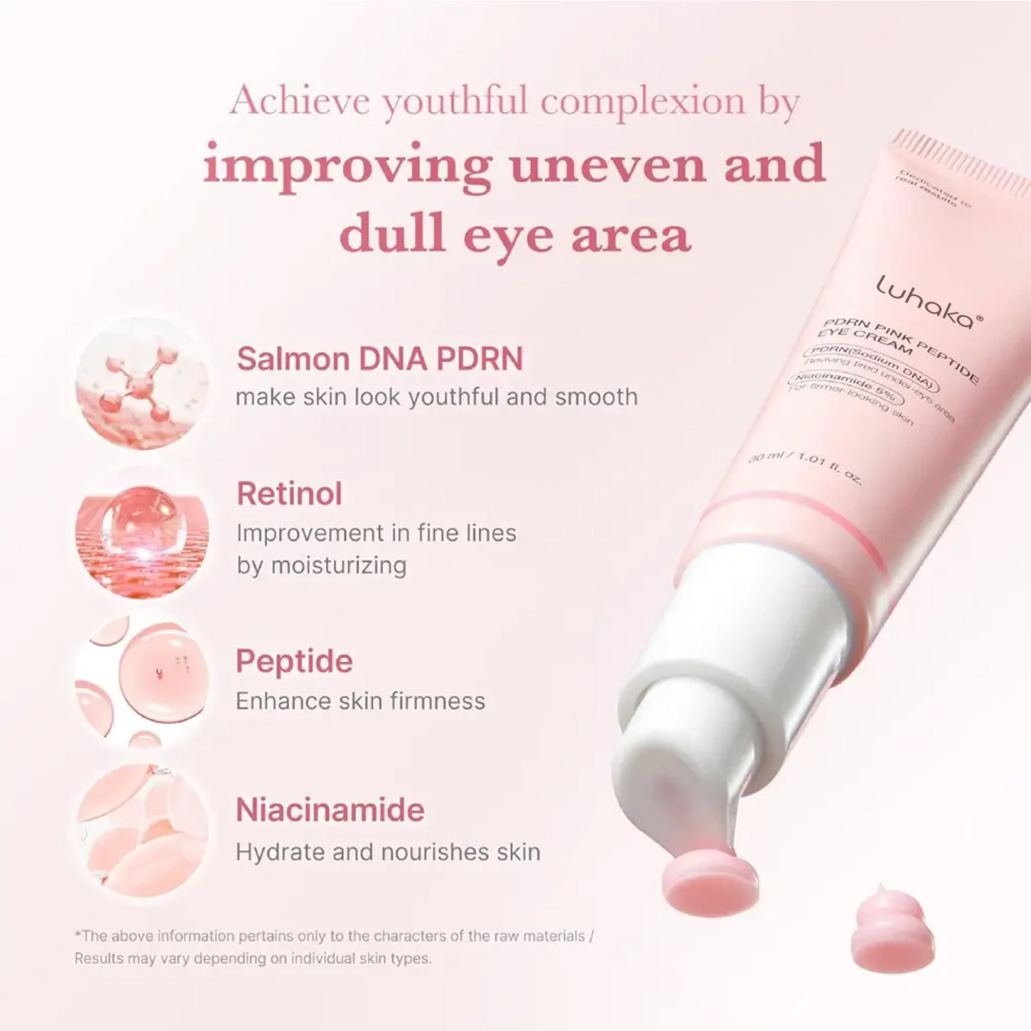 LUHAKA®  Salmon DNA PDRN Pink Peptide Eye Cream 30mL